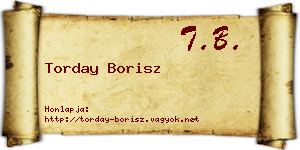 Torday Borisz névjegykártya